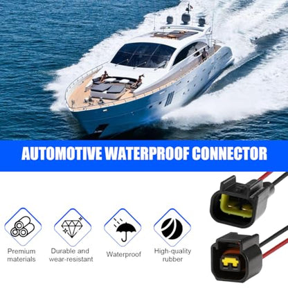 2 Pin Car Waterproof Connector, Vehicle Male and Female Electrical Way Wire Connector, Automotive Wire Connection Harness Pigtail Accessories, Universal for Truck RV SUV - size: 2 Pin