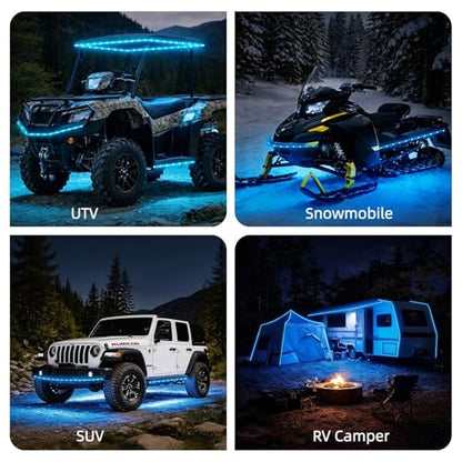 12V Marine Boat LED Light Strip Super Bright, 2 Pack 4FT IP68 Fully Waterproof RV Front Cap Lights, Golf Cart Underglow Roof Lights Strip for Truck ATV UTV SUV Car Pickup Trailer, Cuttable, Blue - color: Blue, size: 4FT