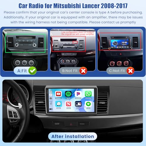 Android Car Radio for Mitsubishi Lancer 2008-2017 CarPlay Android Auto - style: 4-Core 4+128G