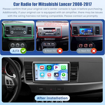 Android Car Radio for Mitsubishi Lancer 2008-2017 CarPlay Android Auto - style: 4-Core 4+128G