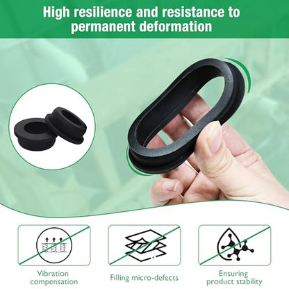 EASYEAH 2-7/16" Drill Hole, 1-15/16" ID Silicone Rubber Grommets for Wiring - color: Black, size: 1-15/16"ID, 2-7/16"DH