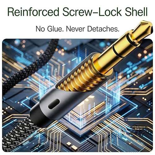 Aux Cord for Car 6 ft,3.5mm Audio Cable Male to Male Stereo Hi-Fi Sound Nylon Braided aux to aux 1/8 Cable for Headphones Car Home Stereos Speakers Tablets - size: 6Ft