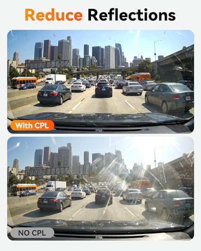 WOLFBOX X5 / X5 Duo Dash Cam Polarizing Lens – Anti-Glare, Reduces Windshield Reflections, Clearer Footage in Sun & Rain, Lens Protection