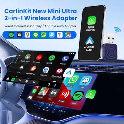 CarlinKit Mini Ultra Wireless Carplay & Android Auto 2-in-1 Adapter