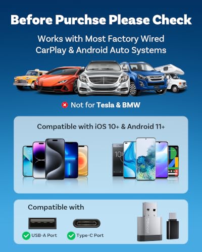 OTTOCAST Mini Nova 2-in-1 Wireless CarPlay & Android Auto AI Adapter
