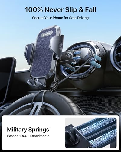 andobil Universal Car Phone Holder [Round Vent Friendly] Phone Mount for Car Circle Vent, Sturdy Clip 360° Rotation Cell Phone Car Holder Mount for Ford Mercedes Benz Toyota fit iPhone Samsung Blue - color: Blue