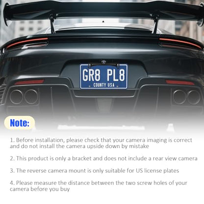 License Plate Camera Mount for Car,Non-drilled Backup Camera License Plate Mount with Screwdriver/Screws/Small Bracket,Adjustable Cars Rear Cameras Mounts Car Accessories