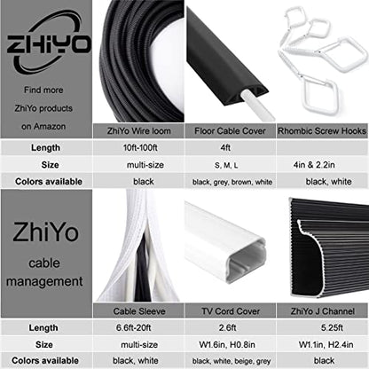 ZhiYo 50 FT 1/2" Wire Loom Split Tubing Auto Wire Conduit (Pack of 2) - color: Black, size: 50 FT 1/2” (Pack of 2)