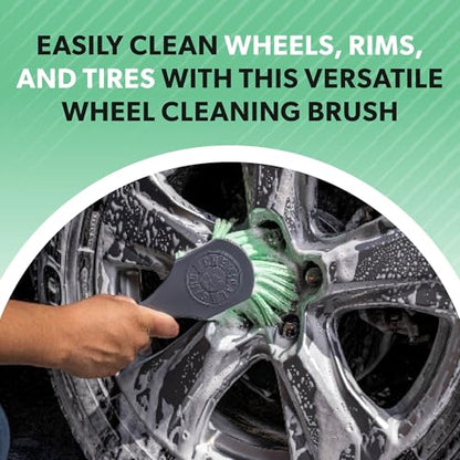 Chemical Guys, Wheelie Wheel & Exterior Brush for Rims & Tires, Soft, Green - size: (Pack of 1), style: Wheelie