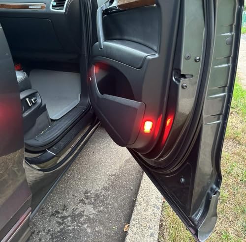 iJDMTOY Clear Lens Brilliant Red LED Footwell, Door Sill, Side/Under Door Lights, Compartment Glove Box or Trunk Cargo Lights, Compatible With Audi A1 A3 A4 A5 A6 A7 A8 Q3 Q4 Q5 Q7 Q8 - style: Red