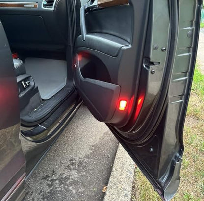 iJDMTOY Clear Lens Brilliant Red LED Footwell, Door Sill, Side/Under Door Lights, Compartment Glove Box or Trunk Cargo Lights, Compatible With Audi A1 A3 A4 A5 A6 A7 A8 Q3 Q4 Q5 Q7 Q8 - style: Red