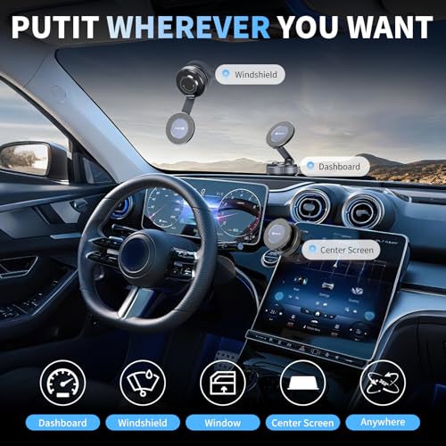 Car Phone Holder, 360°Adjustable Magnetic Phone Holder for Car,Super Magnetic Suction Cup Phone Mount,Phone Holders for Your Car for iPhone 17 Pro Max 16 15 14 13 12 Air Plus