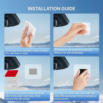 Miofive S1 Dash Cam Mount Replacement Kit with Electrostatic Stickers
