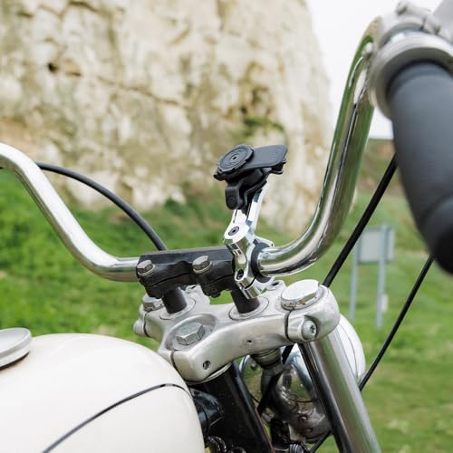 Quad Lock Handlebar Motorcycle Phone Mount PRO Chrome Kit with Vibration Dampener and MAG Universal Adaptor - size: Handlebar Chrome Mount PRO