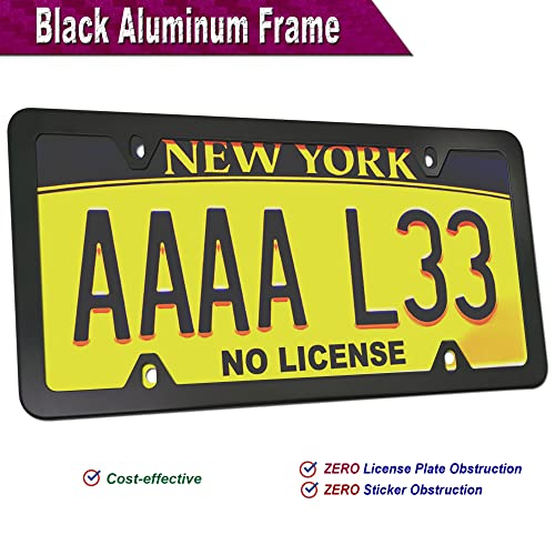 ZXFOOG Front License Plate Mounting Kit, Bumper Plate Bracket Holder - color: Black aluminum frame