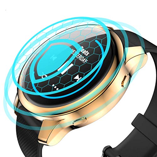 Compatible with Garmin Venu Waterproof Protective Case Soft TPU Plated All Around Scratch-Proof Screen Protector Cover for Garmin Venu GPS Smartwatch (Rose gold) - color: Rose gold