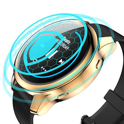 Compatible with Garmin Venu Waterproof Protective Case Soft TPU Plated All Around Scratch-Proof Screen Protector Cover for Garmin Venu GPS Smartwatch (Rose gold) - color: Rose gold