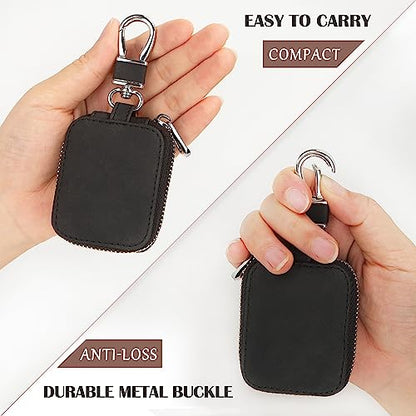 Earbud Case Headphone Storage Case Compatible with Airpods 1/2/3/Pro Wireless Earphones Carrying Pouch Small PU Leather Bag Shockproof Earpods Cover Universal Bag Travel Protection Pouche - color: Black