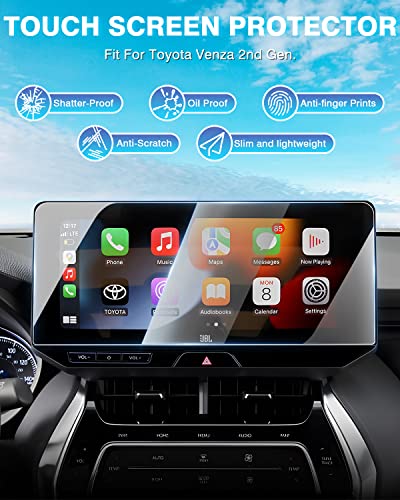 Karltys [Upgrade 2 Pack Screen Protector for Toyota Venza 2021-2025 12.3-Inch Accessories Touchscreen for Models (XLE, Limited Nightshade Edition)[No Glare & Fingerprint] 2025 Toyota Venza Accessories - size: 2021-2025 Toyota Venza