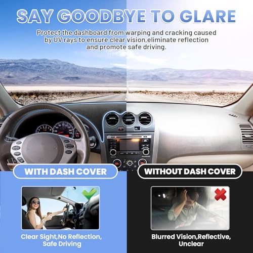 Sunsdrew Black Dash Cover for 2007 2008 2009 2010 2011 2012 Nissan Altima - size: 07-12 Nissan Altima Dash Cover