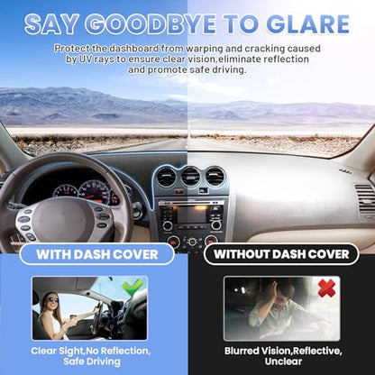 Sunsdrew Black Dash Cover for 2007 2008 2009 2010 2011 2012 Nissan Altima - size: 07-12 Nissan Altima Dash Cover