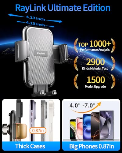 NO.1 Best【Fixed Integrated 122lb】Military-Grade Car Phone Holders Windshield Dashboard Vent【Upgraded Suction & Clip】Cell Phone Mount with Patent & Safety Certs for iPhone 17 Pro Max 16 15 Samsung