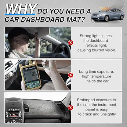 Sonata Dash Cover-Dashboard Cover for Hyundai Sonata 2011 2012 2013 2014 Accessories Suede Dash Mat for Sonata Anti-Glare and Sun Protection Back - size: Hyundai Sonata 2011-2014