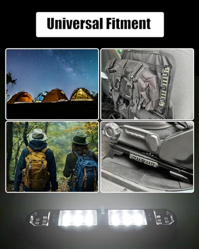 SUNPIE UTV Dome Light Battery Powered Roll Cage Bar Interior LED for SXS - color: 1 PC of White