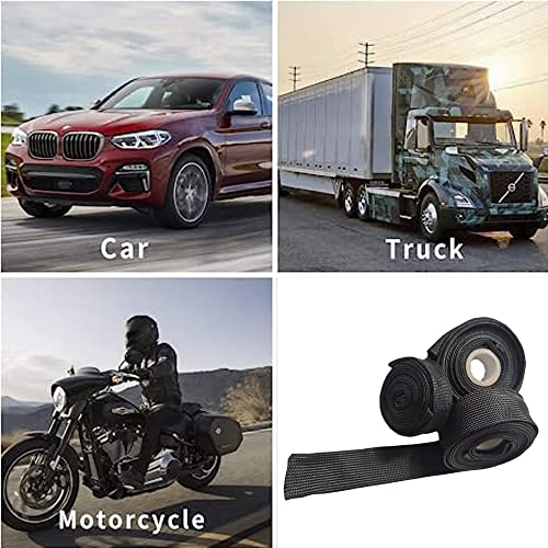 Spark Plug Wire Heat Shield Heat Hose 1/2" IDX10' Fiberglass Wrap Heat Sleeve Adjustable Fuel Line Heat Shield for Car&Auto Wire Loom Protection (Black) - color: black, size: 1/2" IDX10'