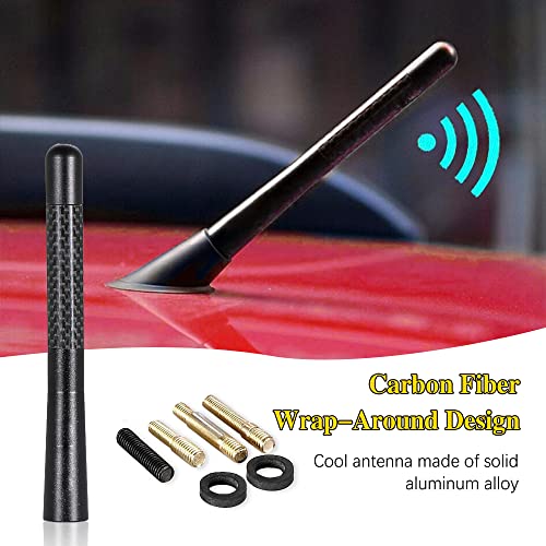 4.7 Inch Carbon Fiber Short Automotive Antenna, Short Carbon Fiber Radio Antenna, Carbon Fiber Antenna, Universal Car Antenna Replacement for Most Vehicles - color: Carbon Fiber