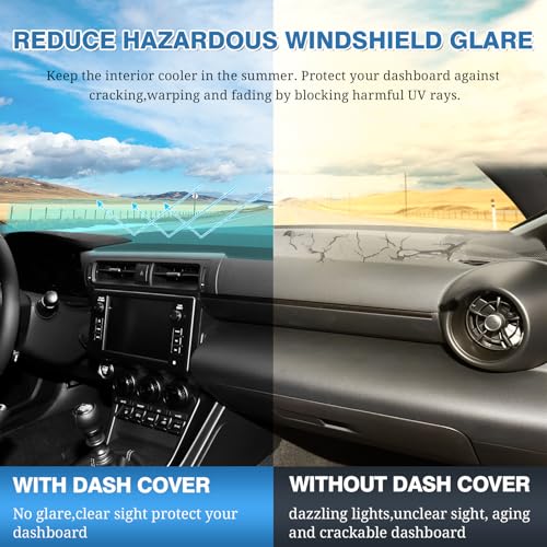 FIILINES Dash Cover for 2022-2025 2026 Toyota GR86/Subaru BRZ, Dashboard Mat Exact Fit for GR86/BRZ Accessories Dashboard Pad Carpet Dash Mat Sunshade Non-Slip Polyester Protector No Glare Black - size: For GR86/BRZ 2022-2026