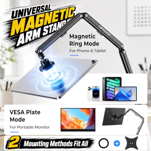 Urmust Magnetic Portable Monitor Stand, VESA & Magnetic 2-in-1 iPad Stand L - size: L