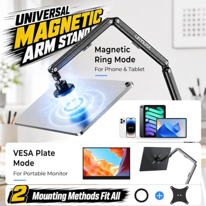Urmust Magnetic Portable Monitor Stand, VESA & Magnetic 2-in-1 iPad Stand L - size: L