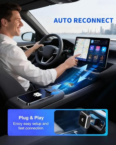 2-in-1 Wireless CarPlay Adapter for Apple iPhone USB-A/USB-C Plug & Play