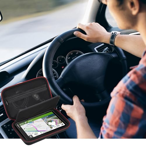 RAIALL GPS Case for 6-7 Inch Garmin dēzl OTR610 OTR710 OTR720 OTR620/ DriveSmart 71 66 65/ RV 795 7' GPS Navigator System, Hard Carrying Case Protective Travel Bag, Mesh Pocket for USB Cable, Black