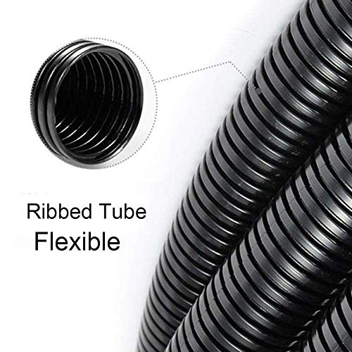 ZhiYo 13ft-1/4” 13ft-3/8” 13ft-1/2” Wire Loom Split Tubing Auto Wire Conduit Flexible Cover - color: Black, size: 13ft-1/4" 13ft-3/8" 13ft-1/2"