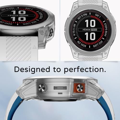 Protector Cases Compatible with Garmin Fenix 7X/Epix Pro 51MM Case Cover Soft TPU Bumper Rugged Shock Proof Protective Shell for Garmin Fenix 7X Pro Watch Case - color: Transparent white