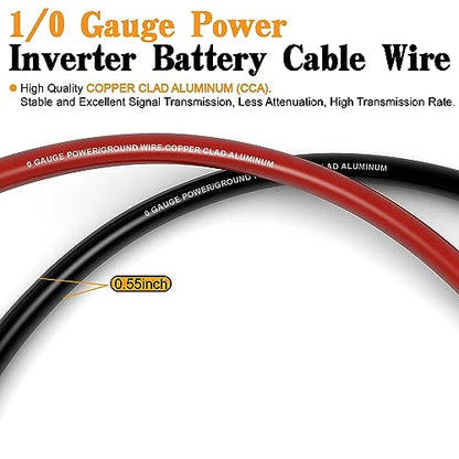 0 Gauge Wire 1/0 Battery Cable Kit with Terminals & Cable Cutter Tool,40ft - color: W/ Cutter