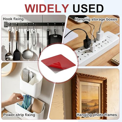 40 Pcs Double Sided Adhesive Pads, 0.79" x 0.79" Dash Cam Sticky Pads Self-Adhesive Square Mounting Foam Tape Waterproof & Heat Resistant for Car Walls Picture Home Decor, Red - size: 0.79" x 0.79"