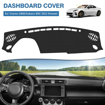FIILINES Dash Cover for 2022-2025 2026 Toyota GR86/Subaru BRZ, Dashboard Mat Exact Fit for GR86/BRZ Accessories Dashboard Pad Carpet Dash Mat Sunshade Non-Slip Polyester Protector No Glare Black - size: For GR86/BRZ 2022-2026