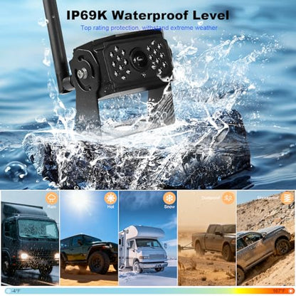 VTimes Wireless Backup 4 Camera for Trucks RV Backup Camera with HD Monitor - color: 7 inch - 4 Cameras
