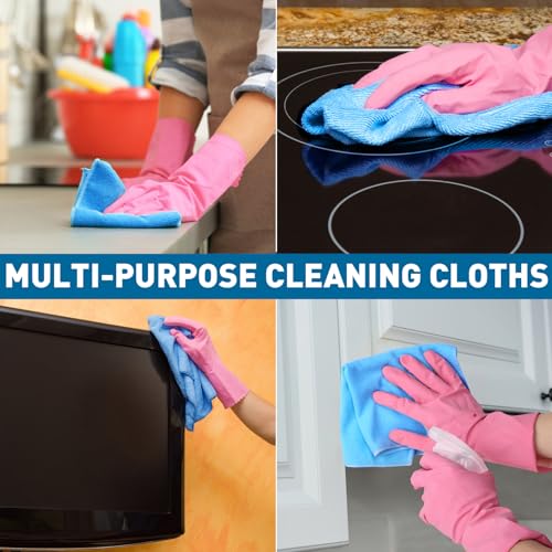 TEAWOO Blue Microfiber Towels Bulk-150 Pack, Cleaning Cloths - color: Blue, size: 150 Pack