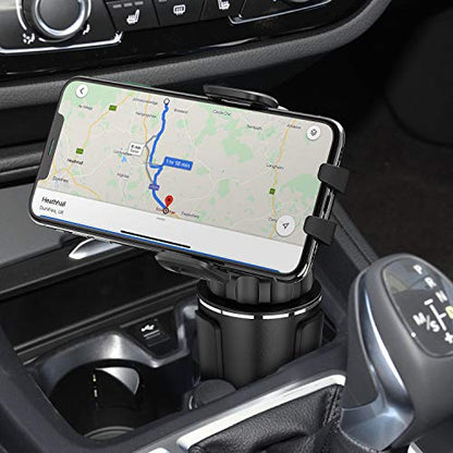 Cup Holder Phone Mount, Adjustable Long Neck Cellphone Holder for Car, Upgraded Version, Cup Phone Holder for Car with Expandable Side Arms, Compatible with iPhone Samsung Google & All Phones