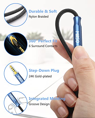 MillSO 3.5mm Headphone Extension Cable Nylon Braid 8 FT TRRS Male to Female - size: 8 ft
