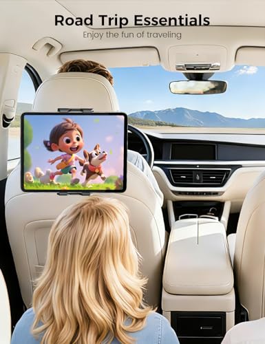 OHLPRO Tablet Holder for Car Headrest,360°Adjustable Clip Arm Tablet Mount for Car Backseat,Gifts Road Trip Essentials for Kids,Fits for 5-13" Device Like iPad Pro, Air, Mini, Galaxy, Fire - size: 5-13" Device