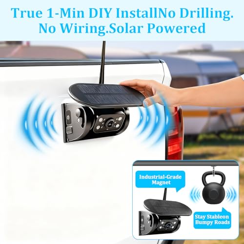 X7 Wireless Solar Magnetic Backup Camera for RV Truck - 15000mAh Battery Magnetic Hitch Camera 7” Monitor 320FT Range - 5th Wheel Hitch Gooseneck Travel Boat Horse Trailer Truck - size: 7" Monitor w/ Cam