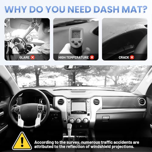 Sunsdrew Dash Cover for Toyota Tundra 2014-2021 Dashboard Cover Mat - size: 14-21 Tundra Dash Cover