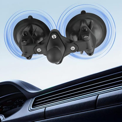 Dual Suction Cup Mount Base with 1-Inch Ball, Compatible with RAM Mounts B Size Double Socket Arms & 25mm Ball Systems - style: Dual Suction Cup