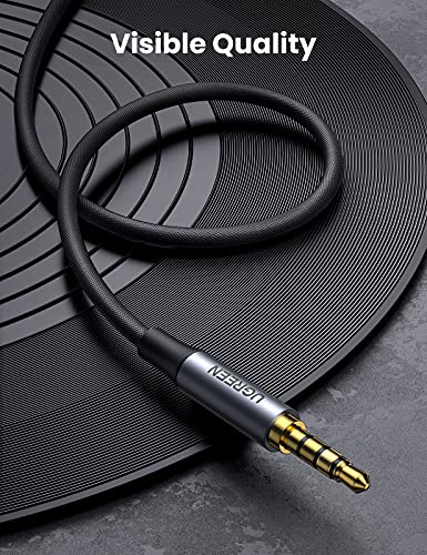 UGREEN 3.5mm Audio Cable, 4-Pole TRRS, Nylon Braided, Hi-Fi Stereo, 1.5FT - size: 1.5FT