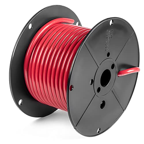 Spartan Power Battery Cable, 100% Pure Copper Wire, Automotive, Inverter, MPPT, Car Audio Speaker Amp Stereo, RV Trailer, Made in USA - size: 10 Feet Red, style: 1/0 AWG
